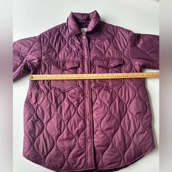 Bagatelle Purple Quilted Lightweight Jacket Snap Front Coat Women’s Medium - Picture 4 of 6